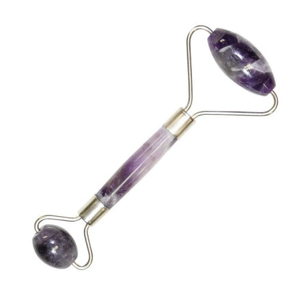 Gemstone beauty roller amethis in black pouch
